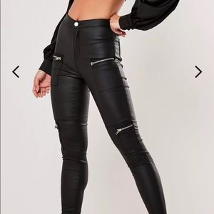 Missguided black zip pants